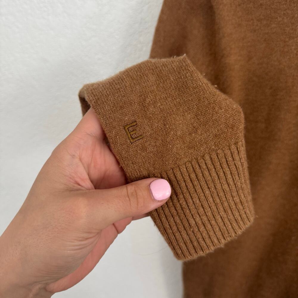 Everlane Cashmere Crew Neck Long Sleeve Pullover Sweater Whiskey Brown XS - Picture 9 of 12